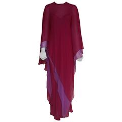 Vintage Halston Silk Chiffon Dress & Caftan