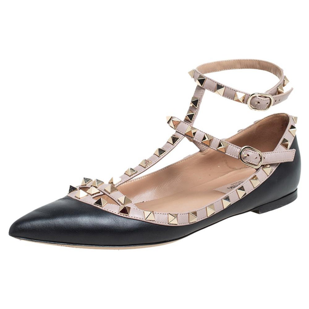 Valentino Beige/Black Leather Rockstud 