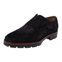 Christian Louboutin Black Suede Hubertus Lace Up Oxford Size 43