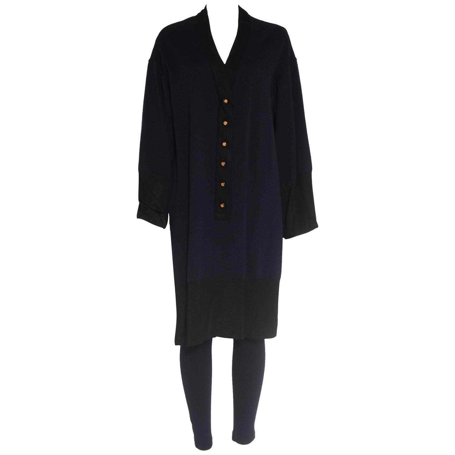 chanel navy and black jumpsuit and cardigan at 1stdibs chanel navy and black jumpsuit and cardigan at 1stdibs