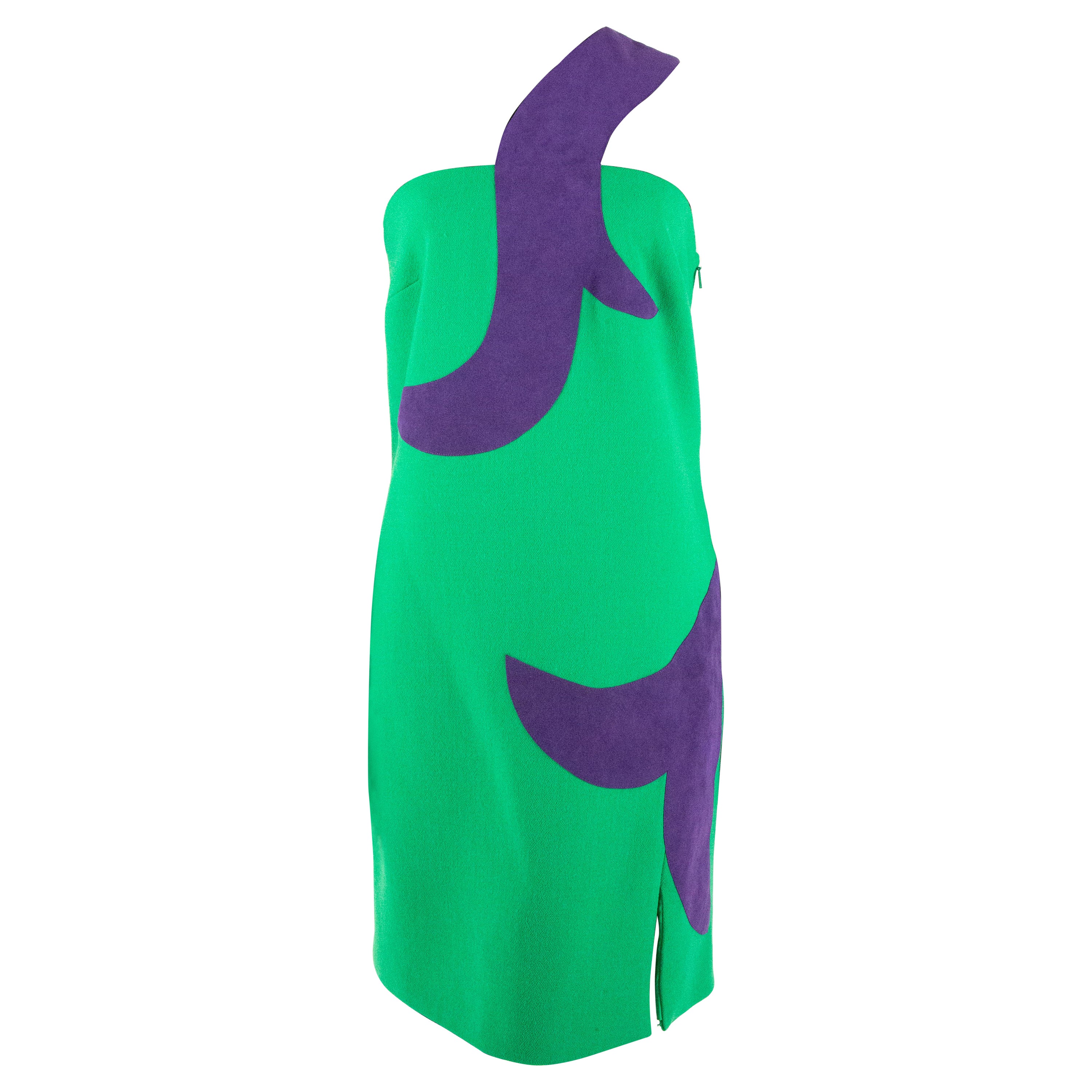 Versace Green and Purple Minidress For Sale