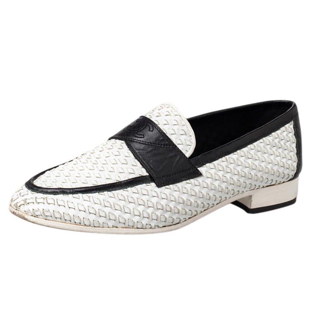 Chanel Loafers Size 38 White NEW