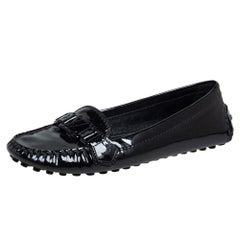 Louis Vuitton Black Patent Leather Loafers Size 37
