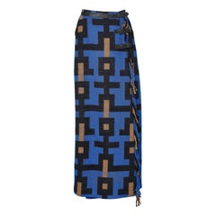 Long kilt skirt in wool with graphic pattern Jean Charles de Castelbajac 