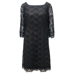 Miss Elliette Black Lace Cocktail Dress, C.1970