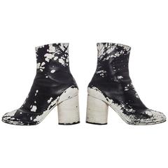 Maison Martin Margiela Bemalte Tabi-Stiefel aus Leder, ca. 1990''s
