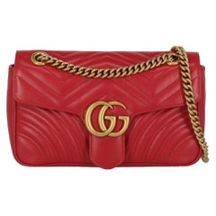 Gucci Women Shoulder bags Marmont Red Leather 