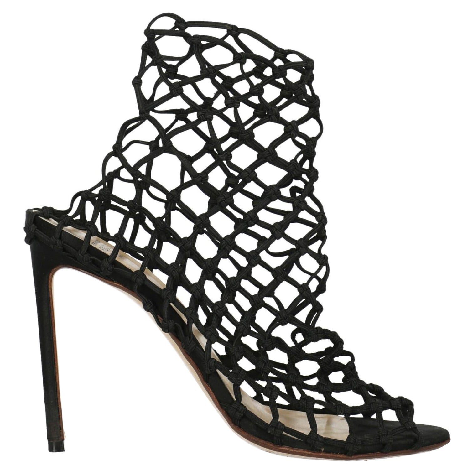 Francesco Russo Women Sandals Black Synthetic Fibers EU 38.5 For Sale