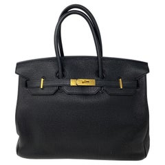 Hermes Birkin Black 35 Gold Hardware Bag