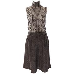 1960s Courreges Tweed Skirt