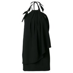 Saint Laurent - Mini robe noire en crêpe de soie avec dos nu, taille 38 