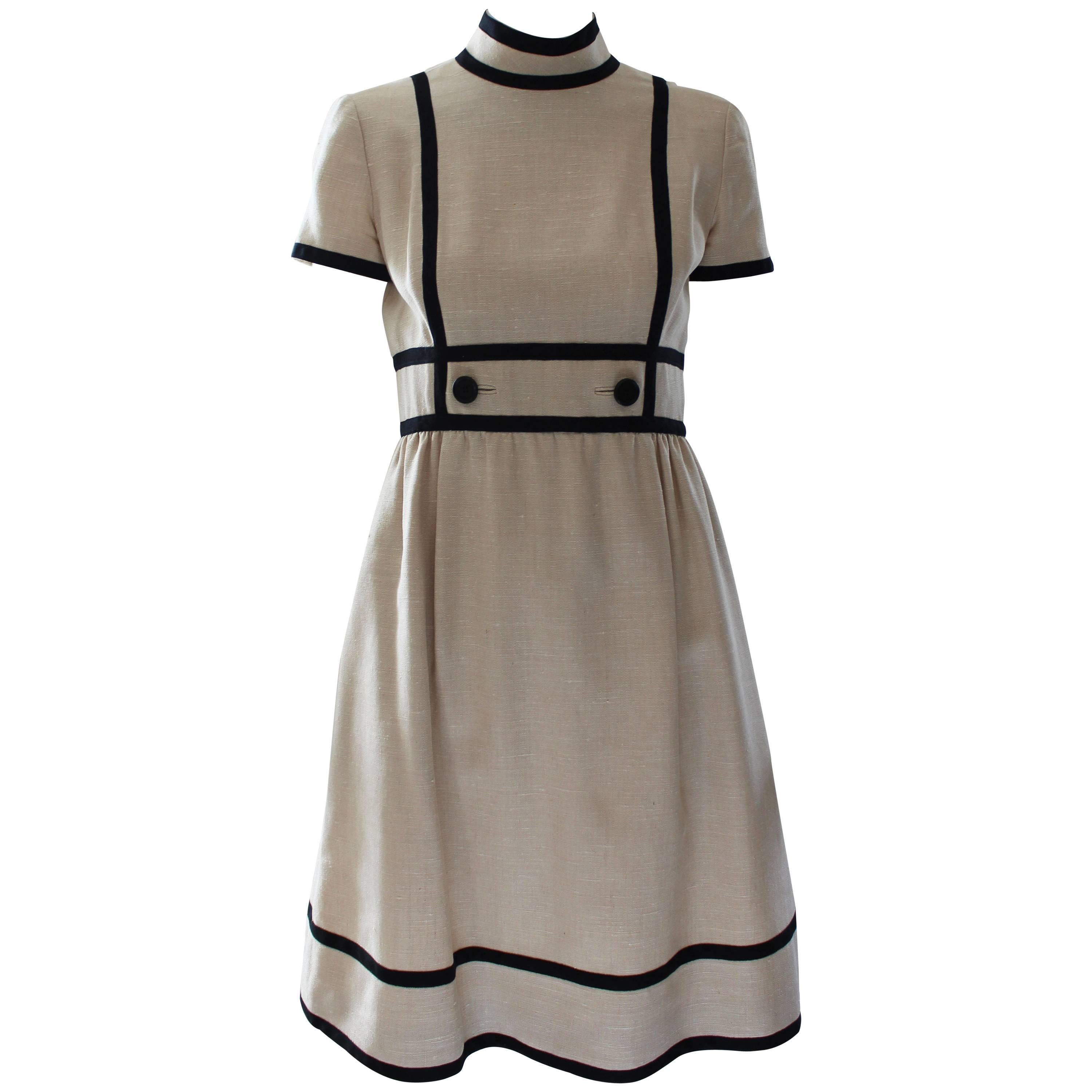 1960s Geoffrey Beene Linen Dress