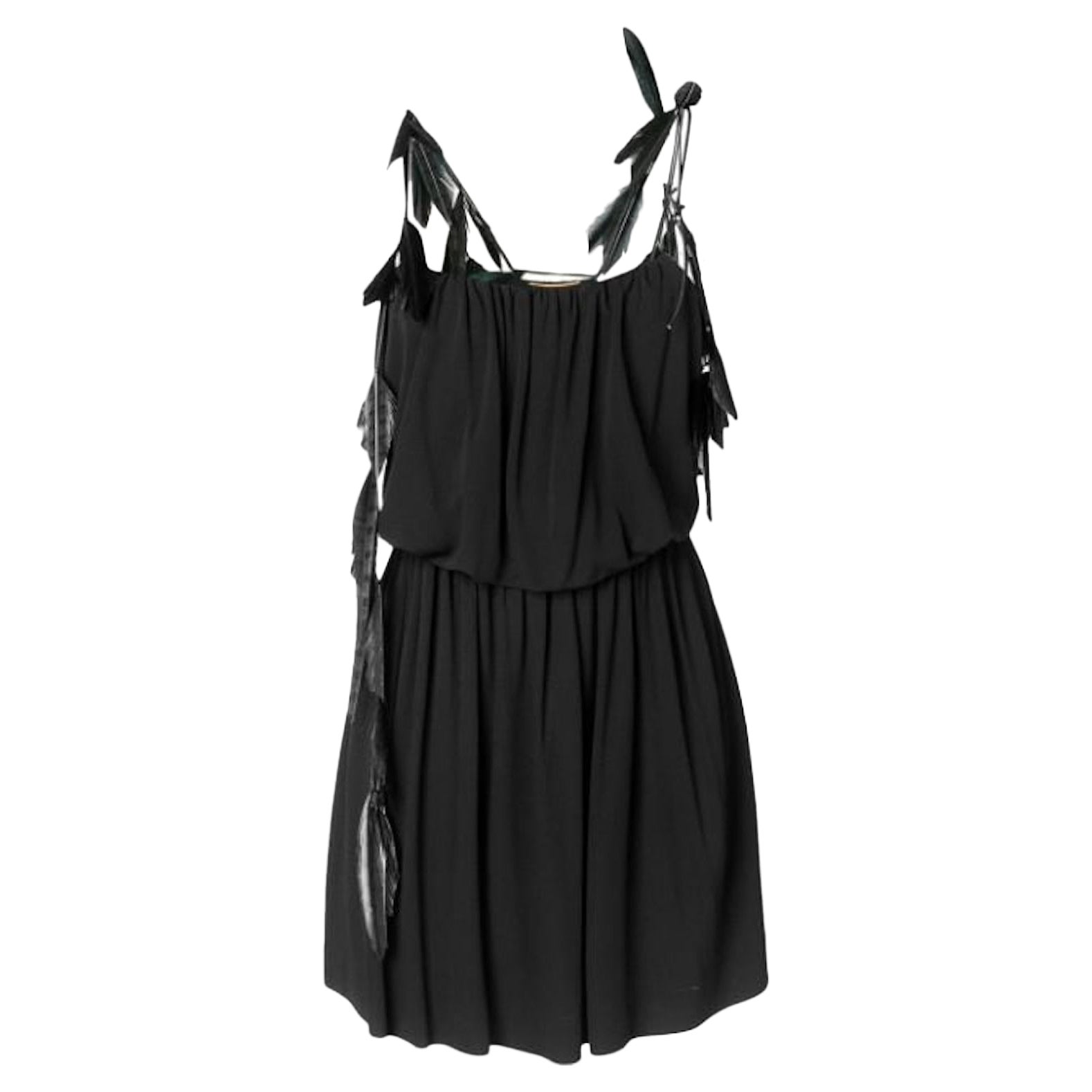 Saint Laurent Black Strappy Mini Dress Size 38