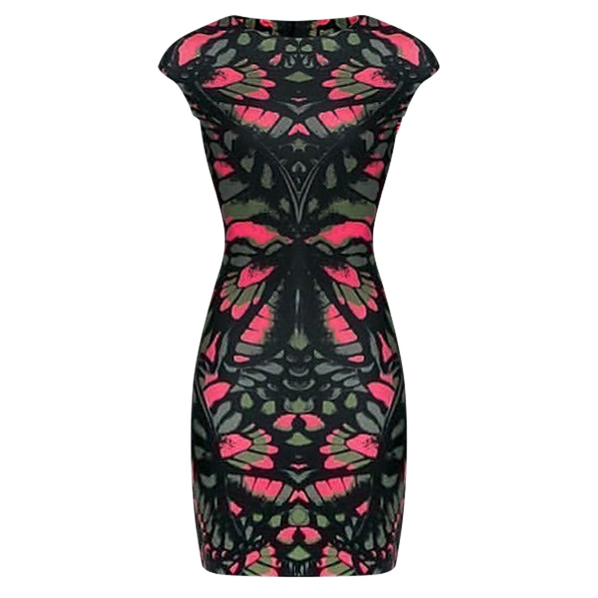 ALEXANDER McQueen BLACK and PINK FITTED DRESS 40 - 4