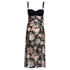 Vintage Dolce & Gabbana floral chiffon and lace evening slip dress, ss 1997