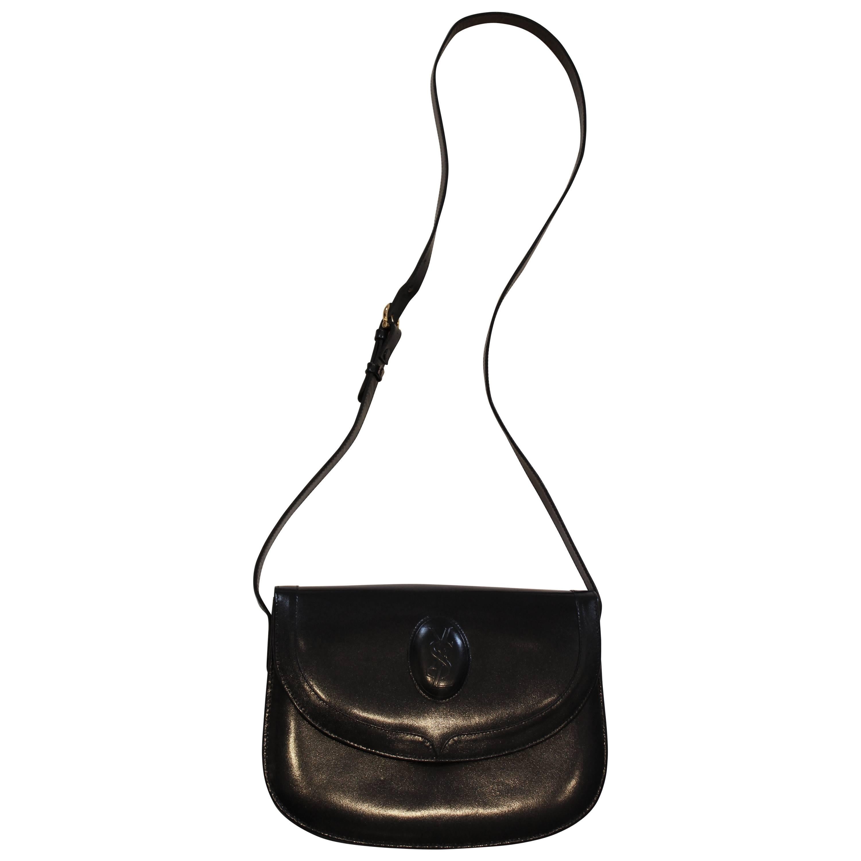 Navy YSL Saddle Bag at 1stDibs