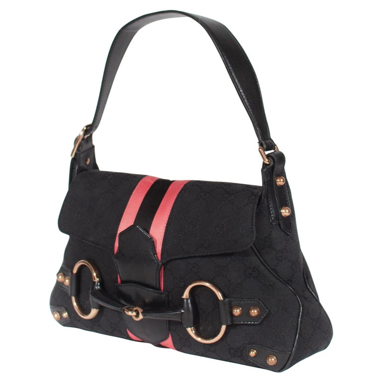 Gucci Black/Pink GG Canvas and Satin Small Limited Edition Tom