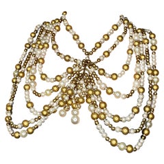 1970S Perlen Schulter Capelet Choker Halskette