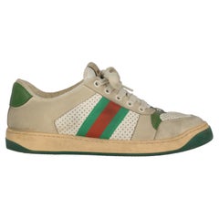 Used Gucci Women Sneakers Green, Red, White Leather EU 38.5