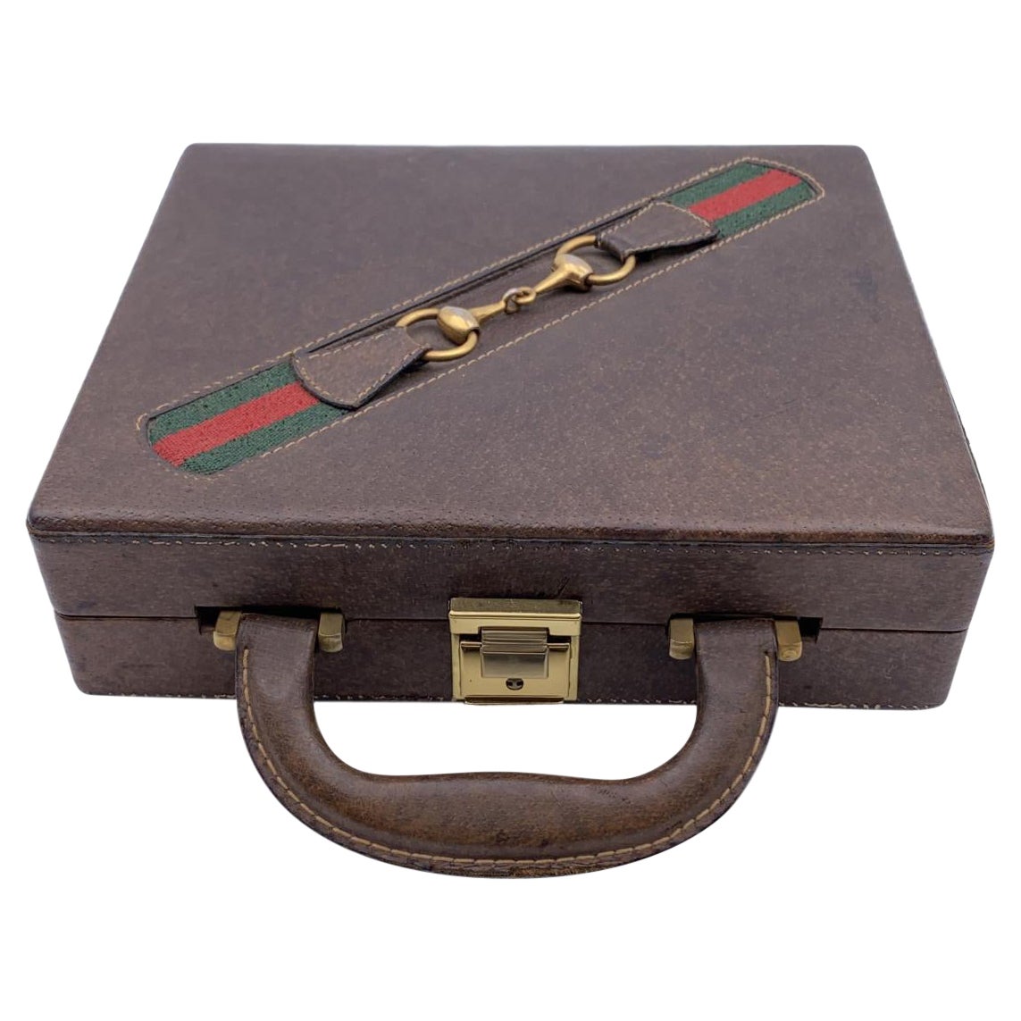 Gucci Vintage Leather Case with Webbing Poker Dice Cards Chess Travel Game  Set at 1stDibs