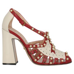 Gucci Women Pumps Red, White Leather EU 39