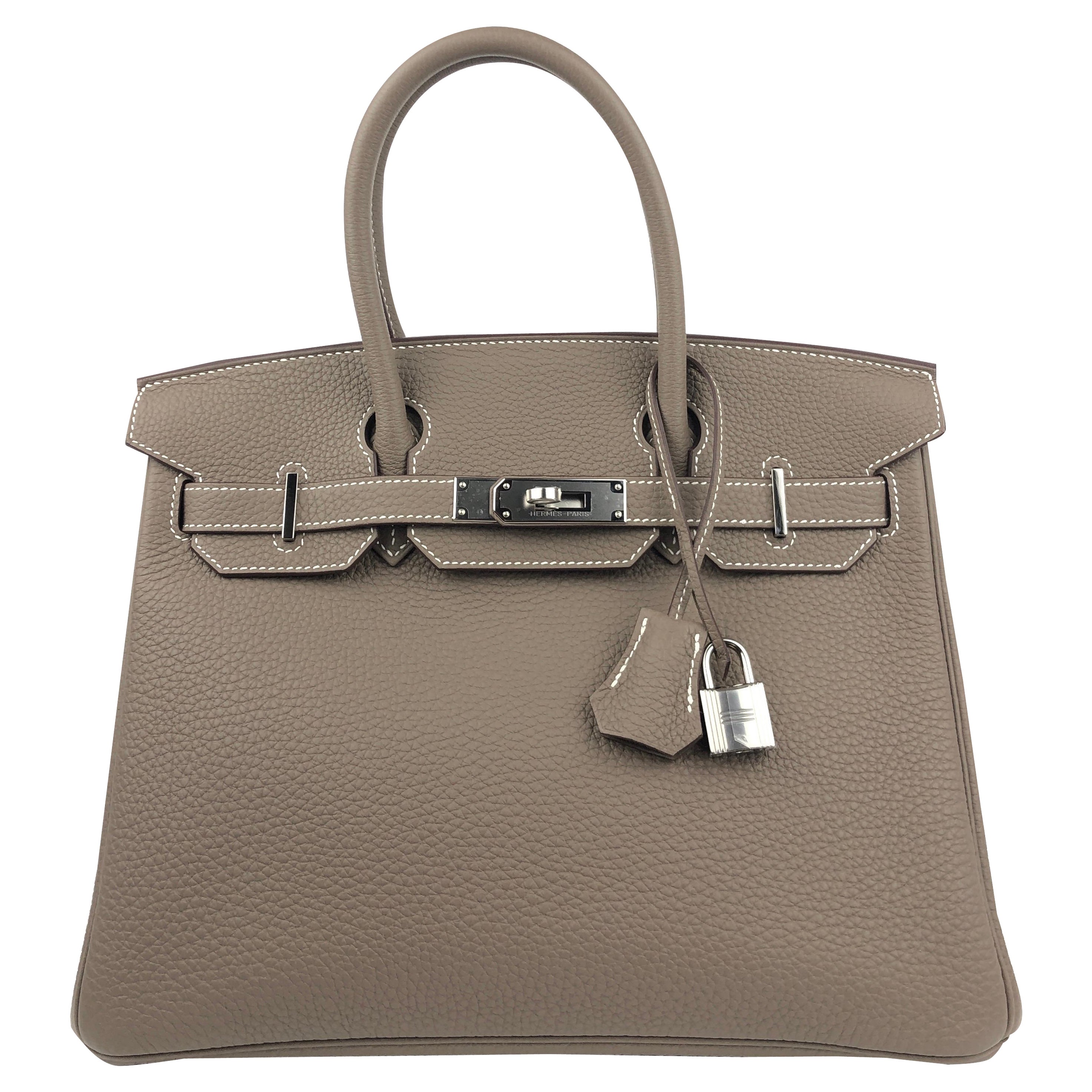 Hermes Birkin 30cm Etoupe Epsom Leather Palladium Hardware