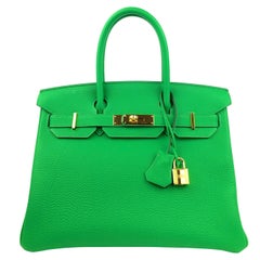 Hermes Birkin 30 HSS Special Order Bamboo Green Vert Olive Gold Hardware 