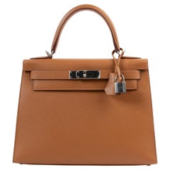Hermes Gold / Jaune Ambre Kelly Sellier 28 PHW