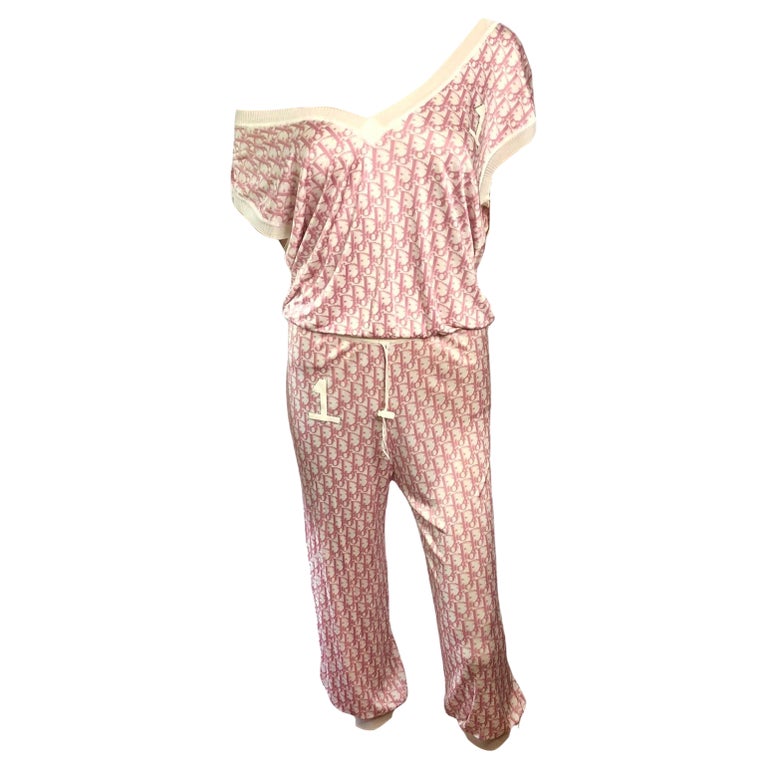 Christian Dior by John Galliano baby pink monogram embellished pants, ss  2004