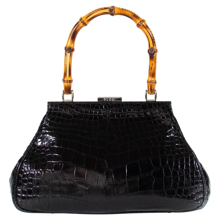 S/S 1995 Gucci by Tom Ford Bamboo Handle Alligator Bag Vintage at  