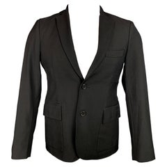 Manteau de sport 3.1 PHILLIP LIM à revers en laine et polyamide noir, taille 36