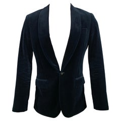 J.CREW Ludlow Size 36 Regular Blue Velvet Notch Lapel Sport Coat