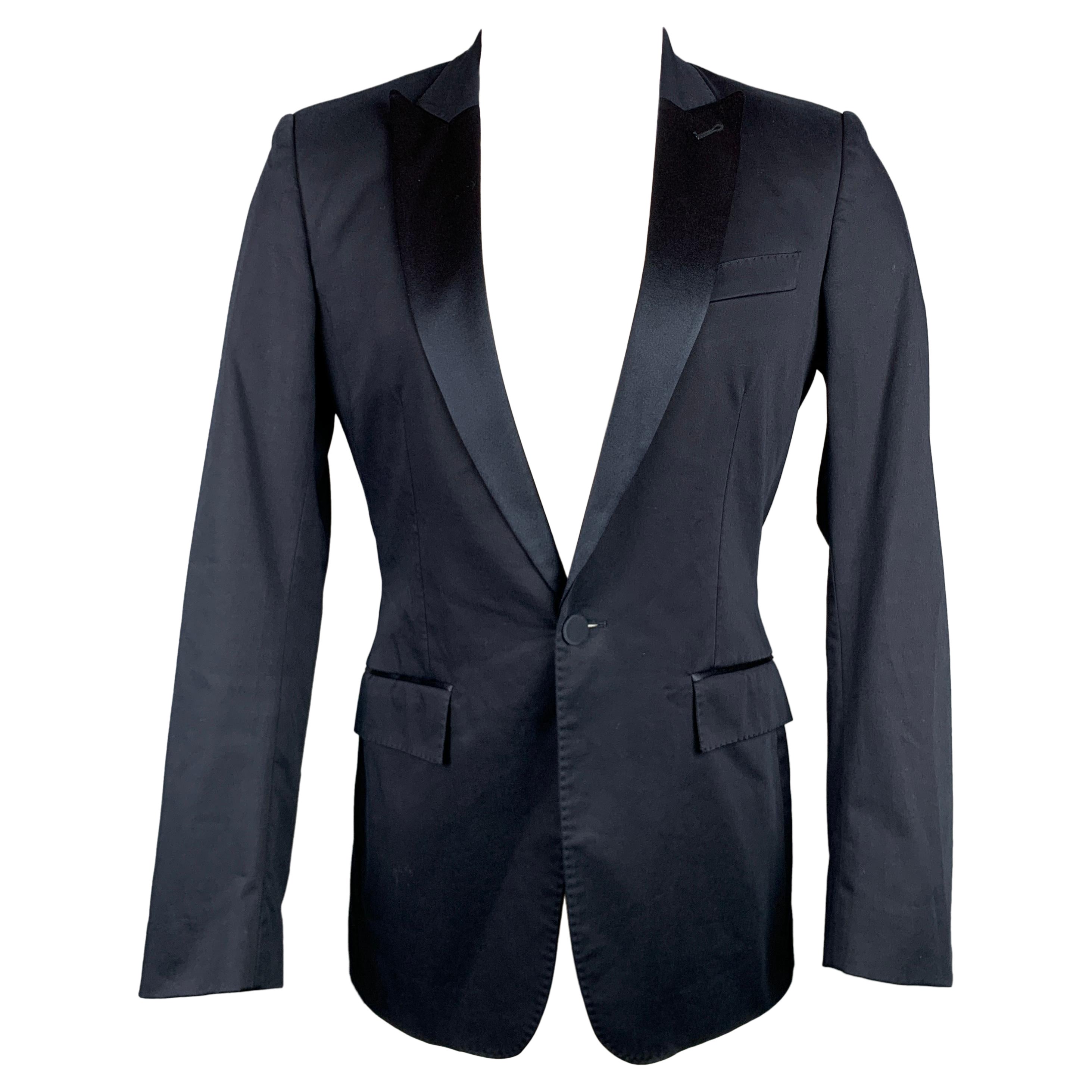 BURBERRY Tuxedo Size 36 Navy Cotton Peak Lapel Sport Coat For Sale at  1stDibs