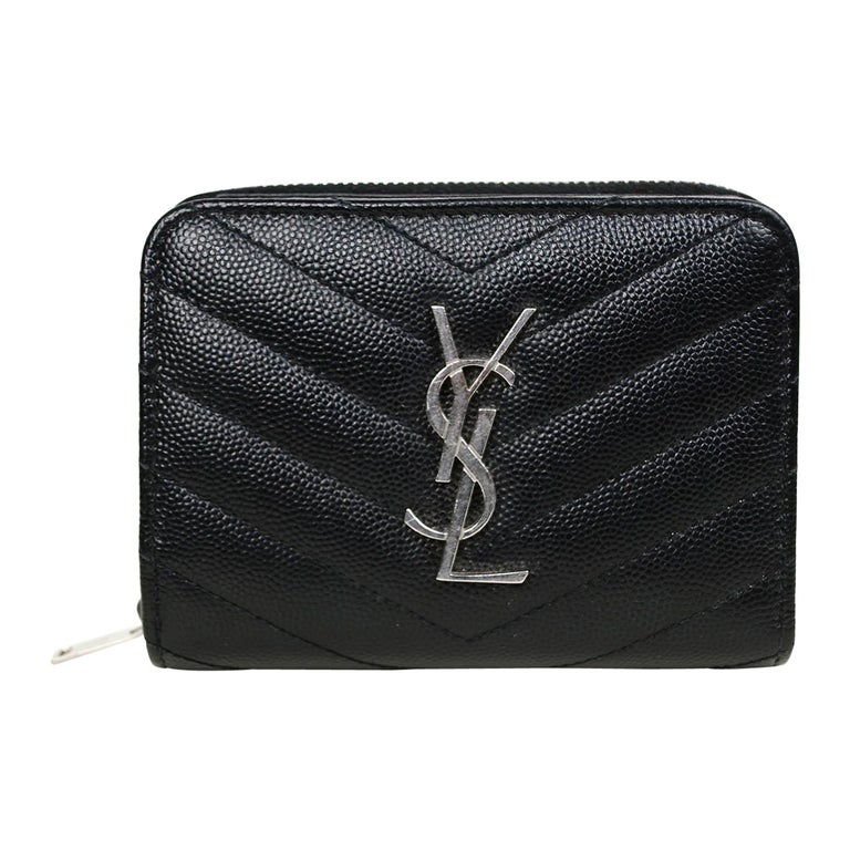 Monogram Small Leather Wallet in Black - Saint Laurent