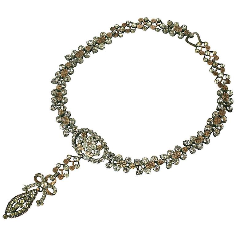 Rare Georgian French Paste Necklace For Sale at 1stDibs | paste necklaces, paste  jewelry, paste diamond necklace