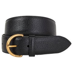 GUCCI black leather PECARI WIDE WAISTE Belt 75