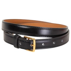 HERMES black leather ETRIVIER 18mm WAISTE Belt 75 Noir Box