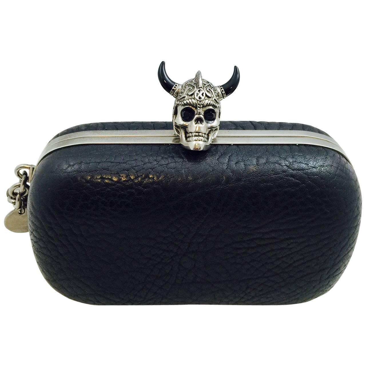 Alexander Mcqueen Leather Box Clutch With Horned Skull Lock For Alexander Mcqueen Leather Box Clutch With Horned Skull Lock For At 1stdibs
