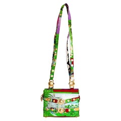 S/S 1993 Gianni Versace Couture Vintage Bag Scarf Print Miami Beach Motif