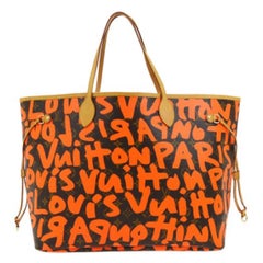 Louis Vuitton Neverfull GM Orange Graffiti Sprouse Carryall Travel Tote Bag 