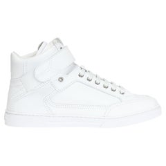 Saint Laurent Mens White Leather "Max Alpha" Velcro Sneaker Size 41.5