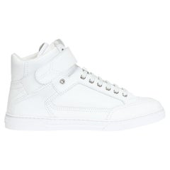 Saint Laurent Mens White Leather "Max Alpha" Velcro Sneaker Size 45