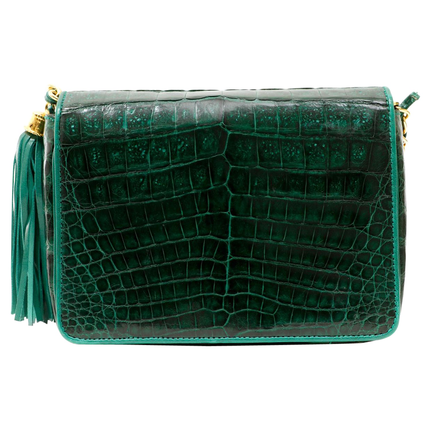 CHANEL Lambskin Quilted Mini Square Flap Green 1119877