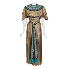 Vintage 1951 Helen Rose Gold Lamé Egyptian 'The Great Caruso' Film-Worn Dress