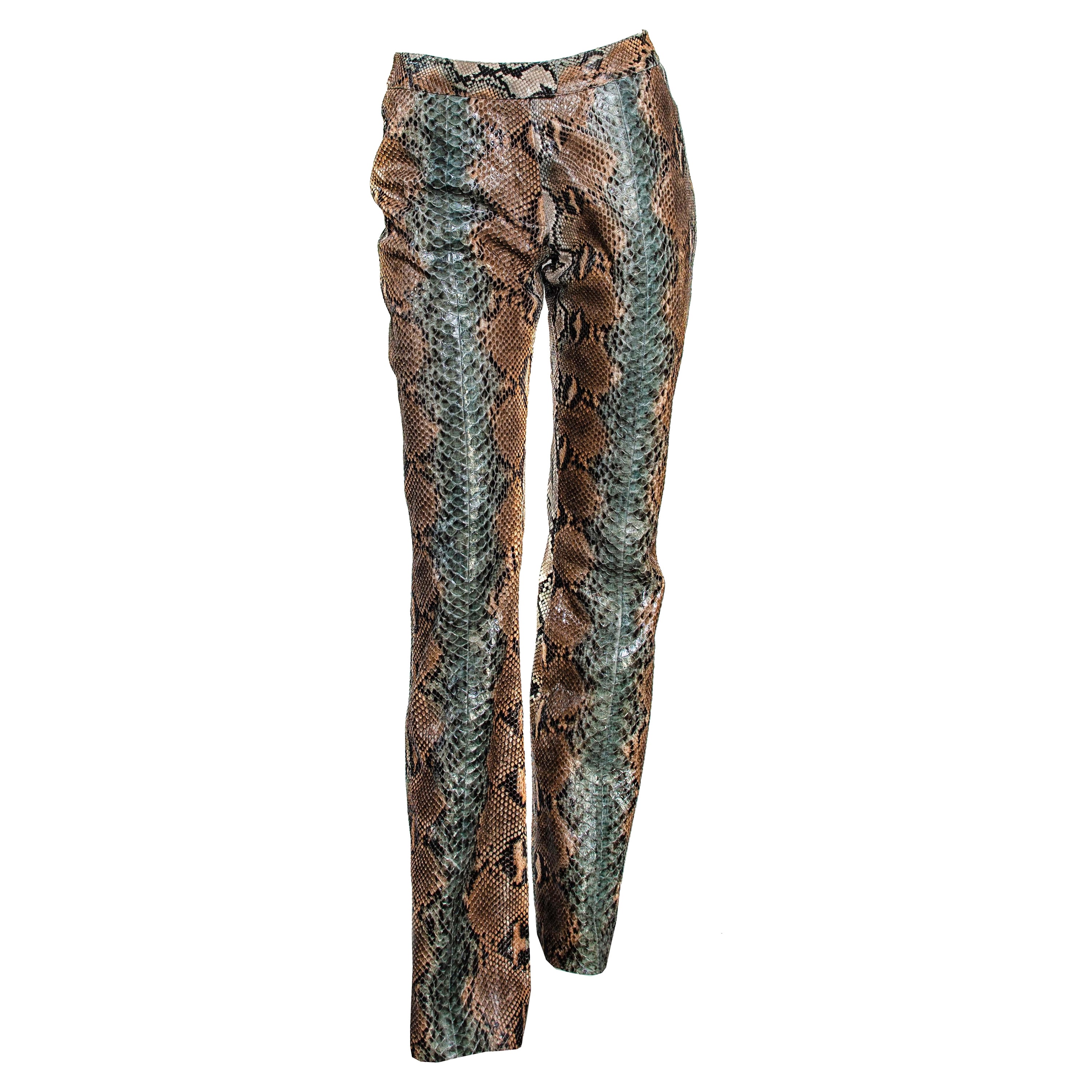 S/S 2000 Gucci by Tom Ford Python Flared Pants 