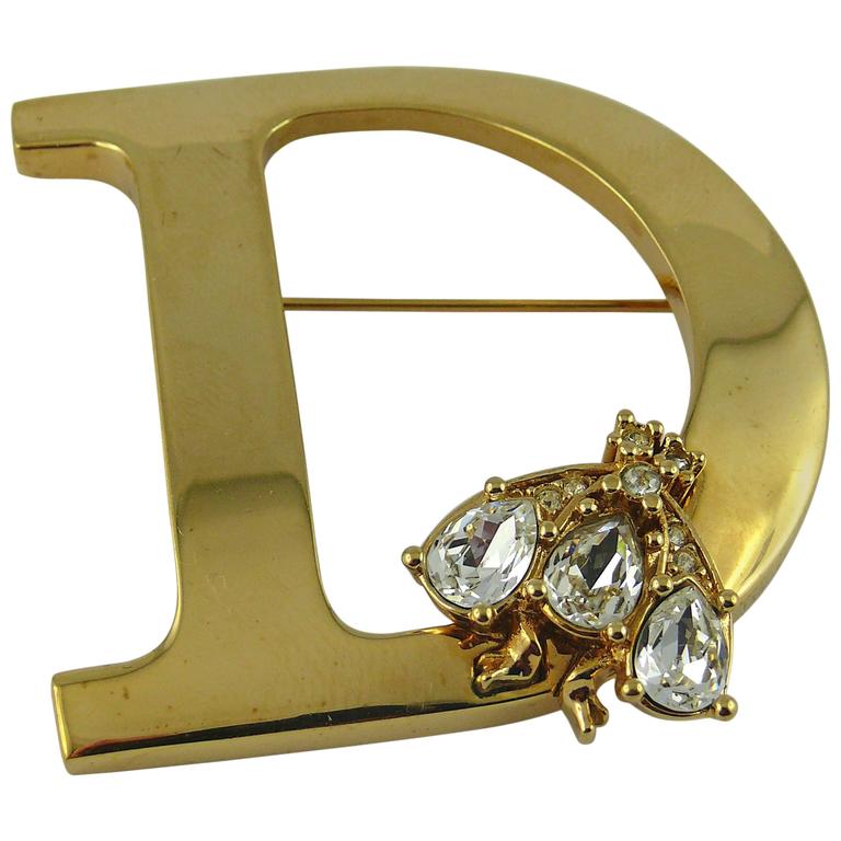 アクセサリー Christian Dior D Logo Bee Gold Brooch Christian Dior D Logo Bee Gold Brooch CHRISTIAN DIOR Vintage