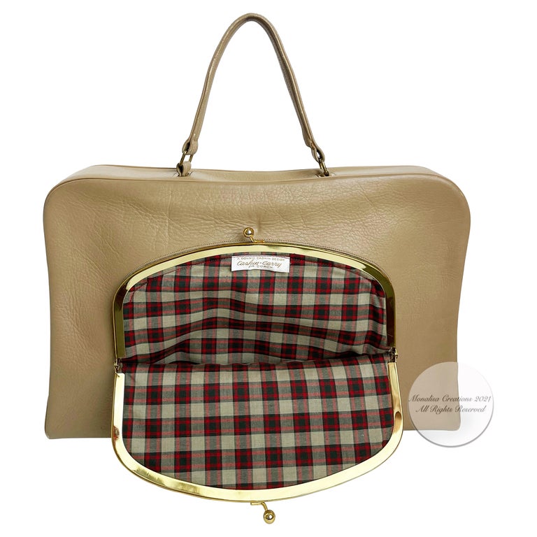 Bonnie Cashin for Coach Bag Attache Tan Leather Cashin Carry Rare Vintage 60s For Sale
