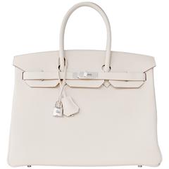hermes white gold 30cm birkin bag ghw rare superb  