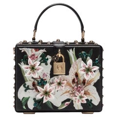 Dolce & Gabbana Lily Dauphine Leather Box Bag Shoulder Handbag Floral Print