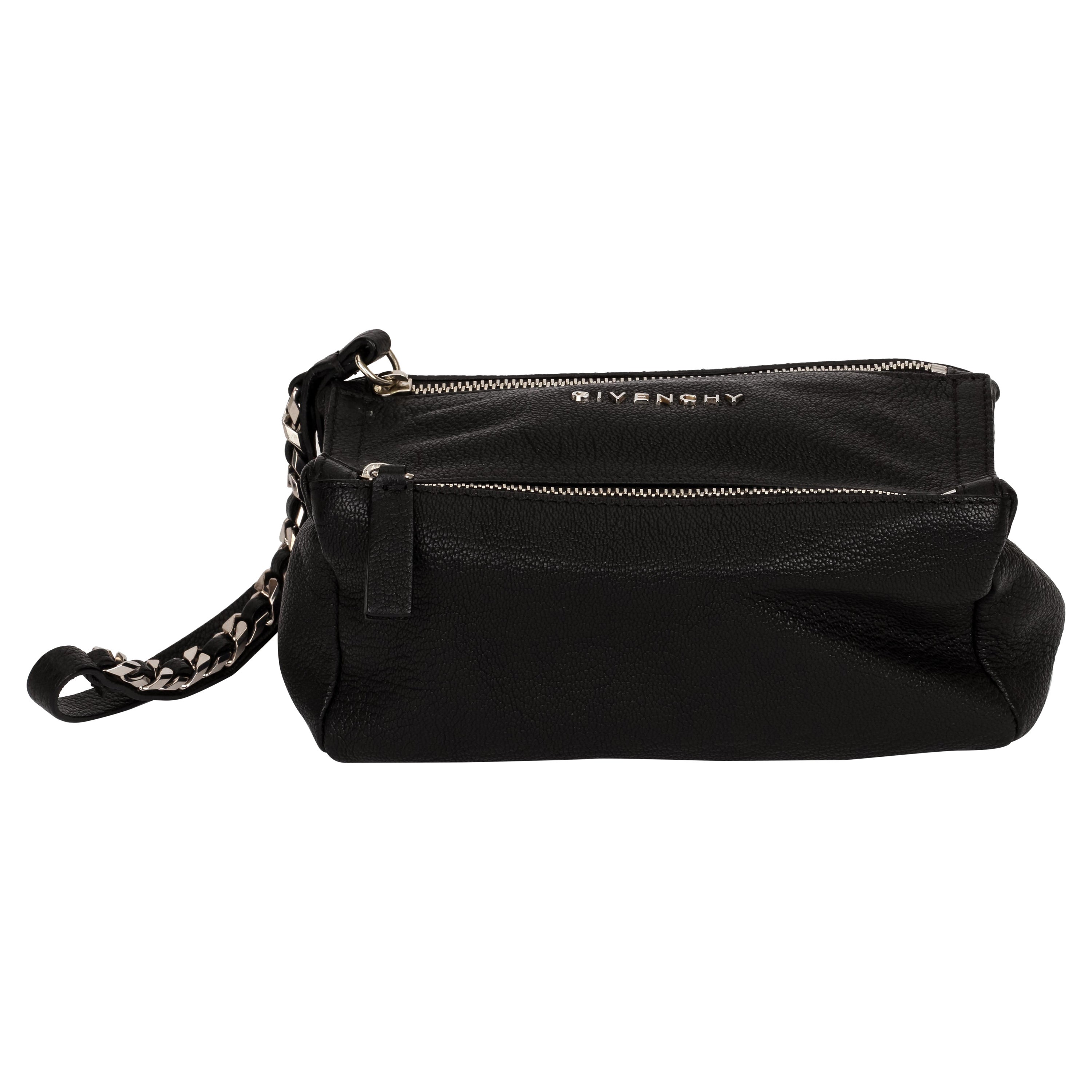 New Givenchy Black Leather Pochette Bag For Sale
